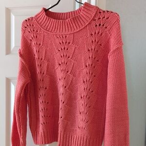 Free People Coral Knit Sweater